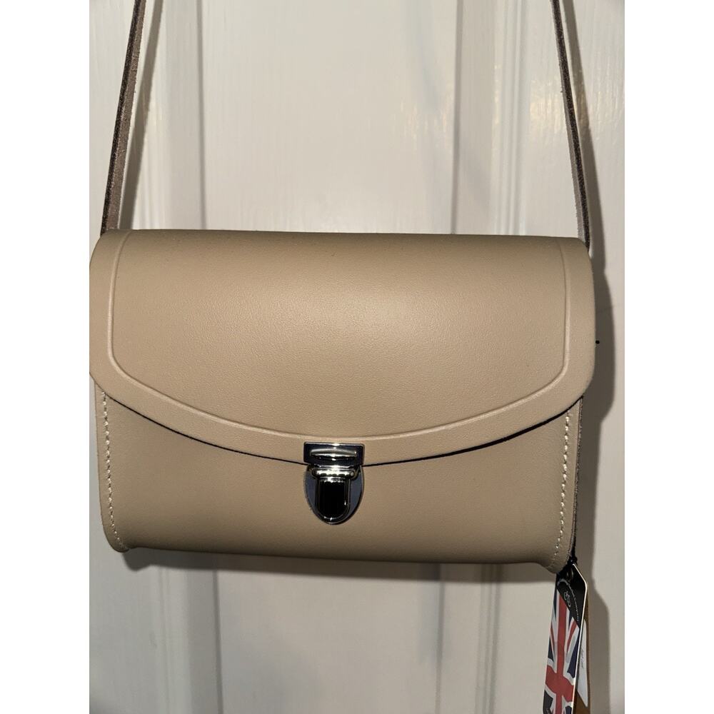NWT Cambridge Satchel Company Bag Natural Tan Pushlock Crossbody Purse